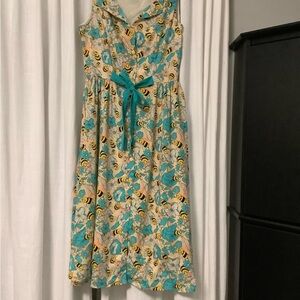 Floral Print Dress with Bees